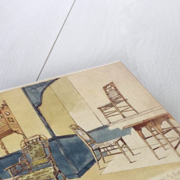 Anglo Japanese style furniture designs by Edward William Godwin c.1860 by English School