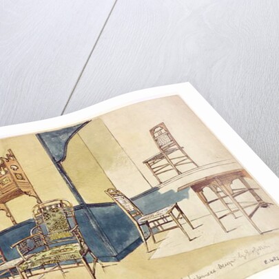 Anglo Japanese style furniture designs by Edward William Godwin c.1860 by English School