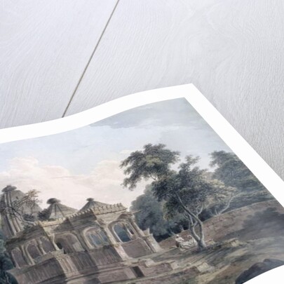 Hindu Temple in the Fort of the Rohtas, Bihar, India by Thomas & William Daniell