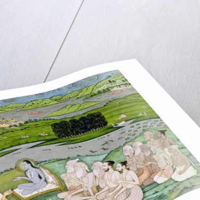 Shri Sukdevji preaching to a concourse of Sadhus, Rajasthan, c.1757 by Indian School