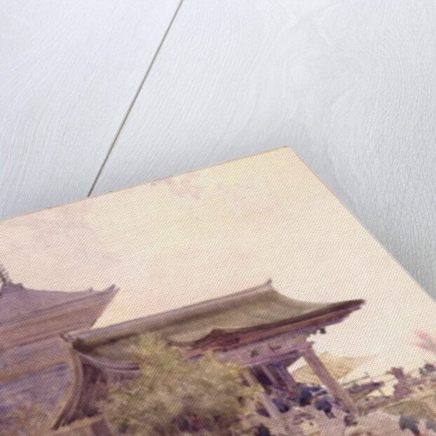 The Entrance to the Temple of Kiyomizu-Dera, Kyoto, with Pilgrims ascending by Alfred East