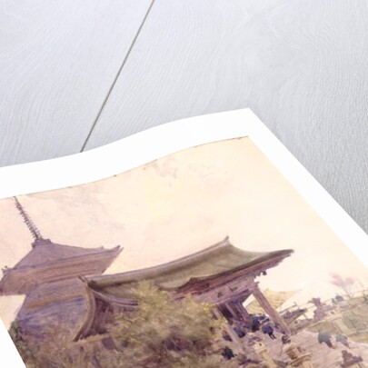 The Entrance to the Temple of Kiyomizu-Dera, Kyoto, with Pilgrims ascending by Alfred East