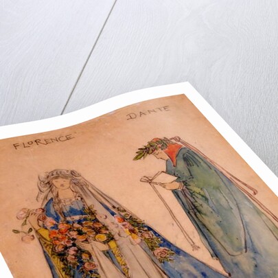 Florence and Dante, 1890s by English School