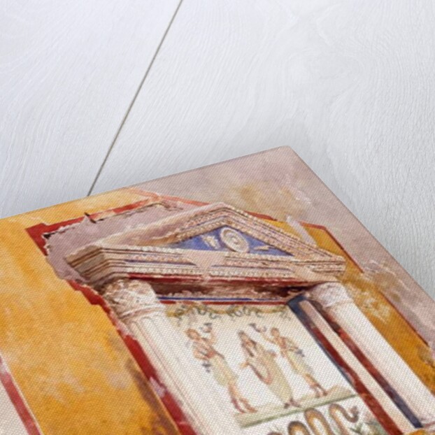 Lararium of family altar, seen in situ after excavation, House of Aulus Vettius, Pompeii, c.36-39 AD, 1895 by Luigi Bazzani