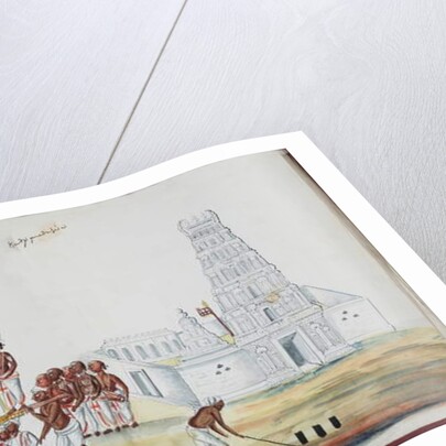 Ceremony with Saraswati being carried by Indian School