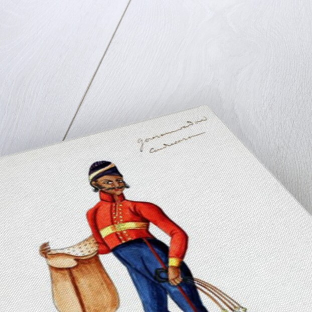 Man with saddle by Indian School