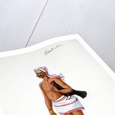 Farmer with chickens by Indian School