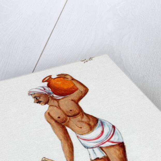 Sweeper carrying water by Indian School