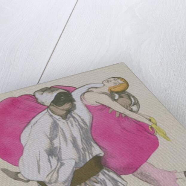 Costume Designs for Pamina and Monostatos in 'The Magic Flute' by Wolfgang Amadeus Mozart 1922 by Leon Bakst