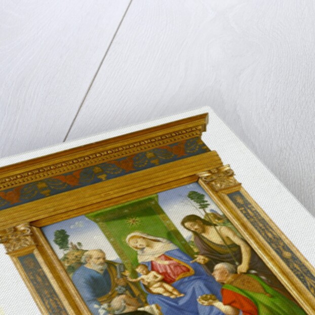 Madonna and Child Enthroned with Saints Peter, John the Baptist, Dominic and Nicholas of Bari, c.1481–85 by Piero di Cosimo