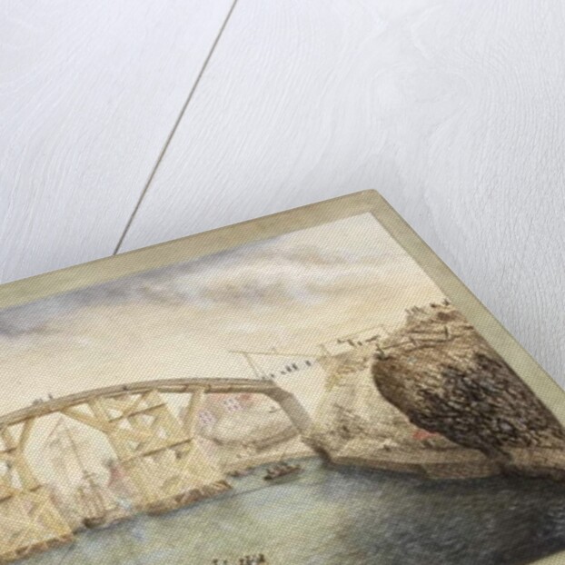 First Sunderland Bridge Under construction by Unknown artist