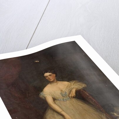 Portrait of a lady wearing a white dress by Richard Buckner