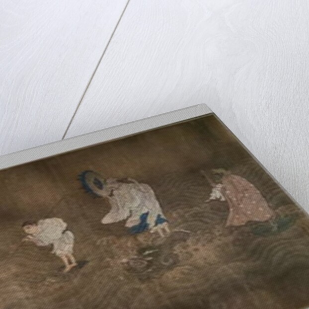 Eighteen arhat crossing the sea. China, Ming Dynasty, 15th. Horizontal roll, ink and colours on silk. by Chinese School