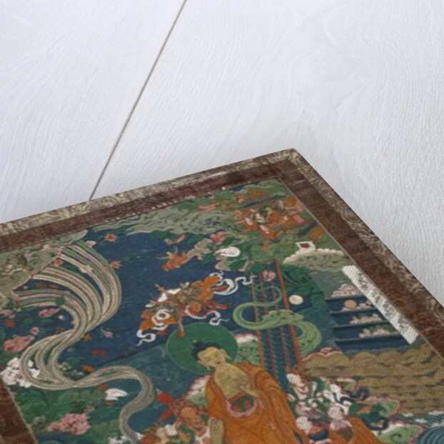 The descent from the sky of the Thirty-three gods in Samkashya by School Tibetan