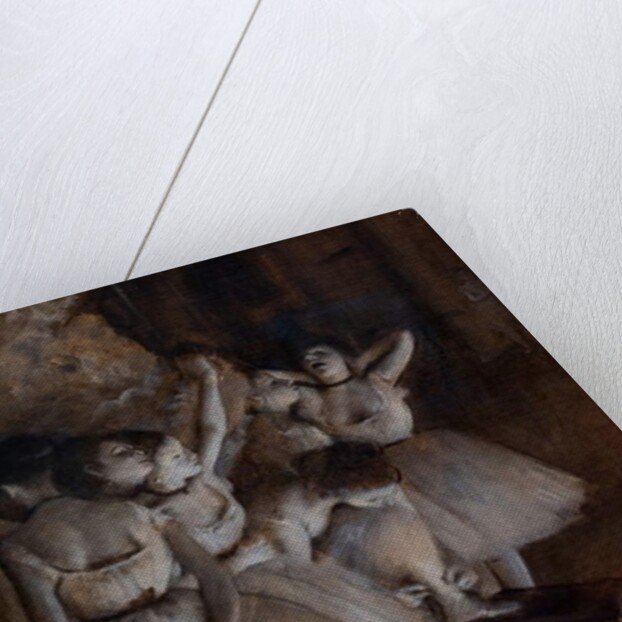 Ballet repetition on the scene. 1874 by Edgar Degas