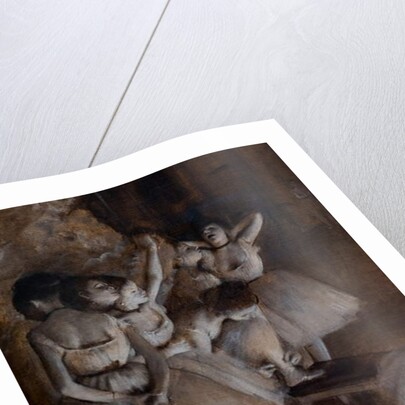 Ballet repetition on the scene. 1874 by Edgar Degas