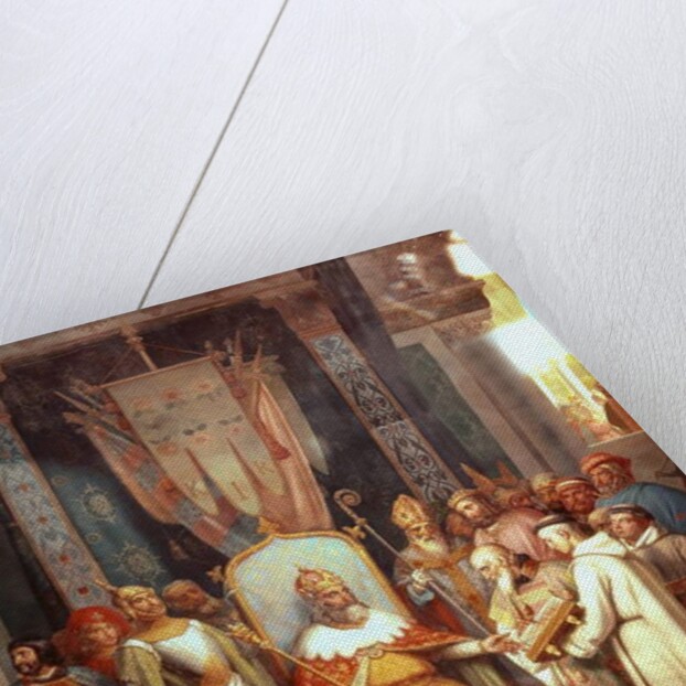 French king Charlemagne with Alcuin by French School