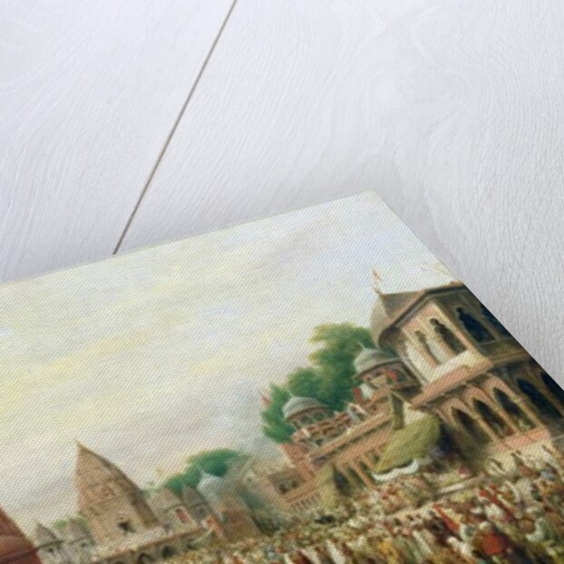 A View of Dasaswanadh Ghat, Benares, during the Dassera Festival by William Prinsep