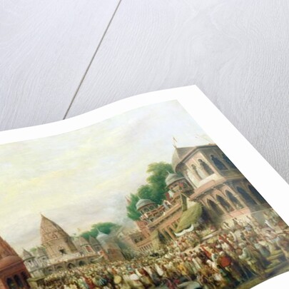 A View of Dasaswanadh Ghat, Benares, during the Dassera Festival by William Prinsep
