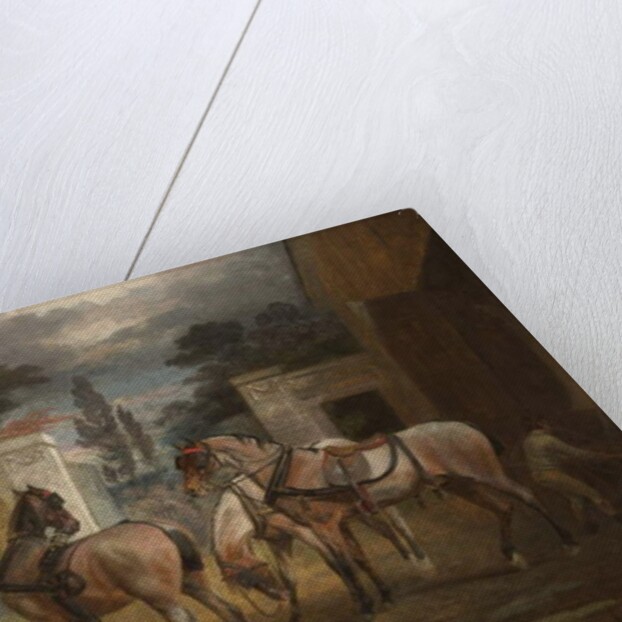 Four Roan Coach Horses with Two Grooms, 1792 by George Garrard