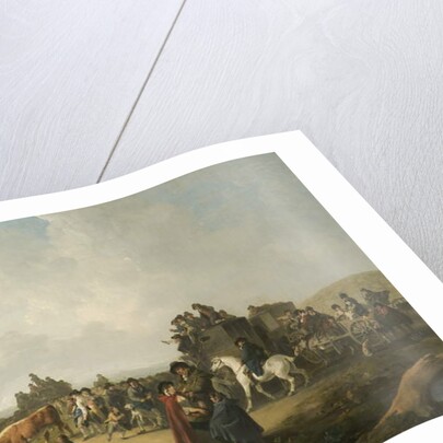 Bull Baiting by Julius Caesar Ibbetson