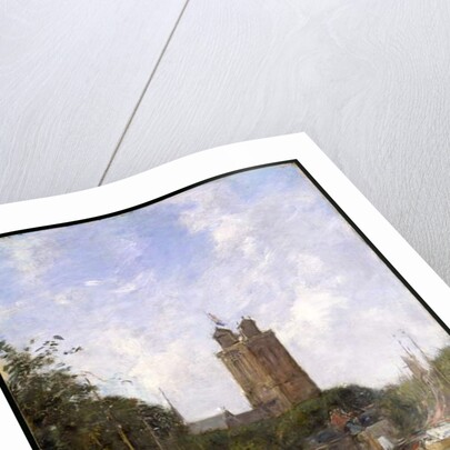 Dordrecht, the Grote Kerk from the Canal, 1884 by Eugene Louis Boudin