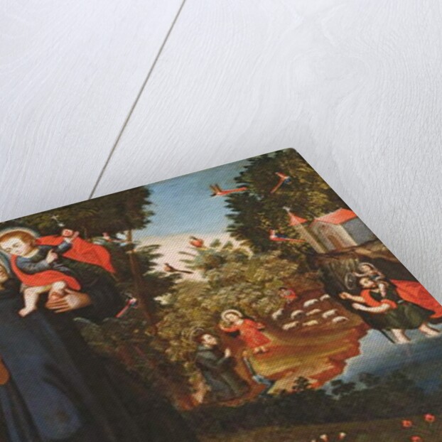 St. John of God with the Christ Child, St. Christopher, St. Augustine and the Flight into Egypt by Pedro Nolasco y Lara