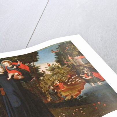 St. John of God with the Christ Child, St. Christopher, St. Augustine and the Flight into Egypt by Pedro Nolasco y Lara