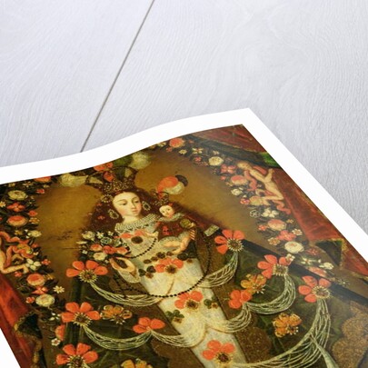 Virgin of Pomata with St. Nicholas of Tolentino and St. Rose of Lima by School Peruvian