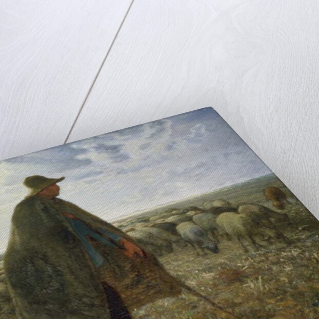 Shepherd Tending His Flock by Jean-Francois Millet