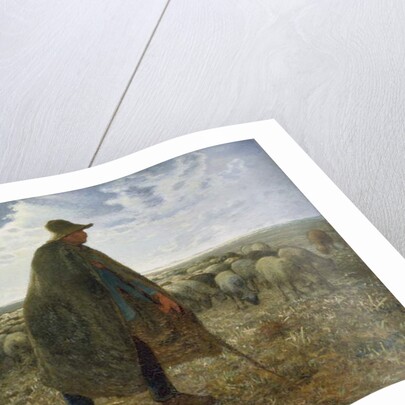 Shepherd Tending His Flock by Jean-Francois Millet