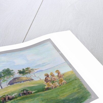 Military Dance in Samoa by John La Farge or Lafarge