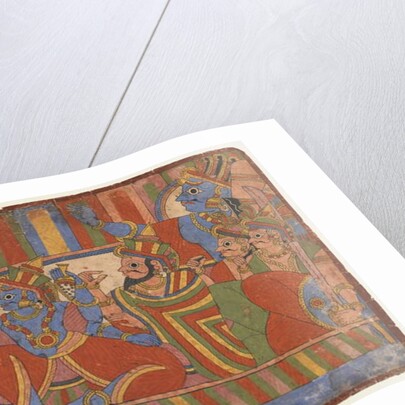 Krishna counsels the Pandava leaders, c.1830-50 by Indian School