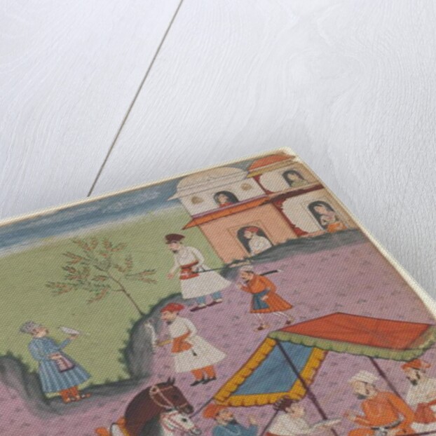 Courtiers' escapades, page from an unidentified narrative series, c.1670 by Indian School