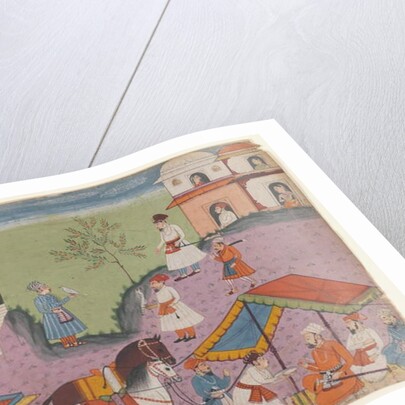 Courtiers' escapades, page from an unidentified narrative series, c.1670 by Indian School