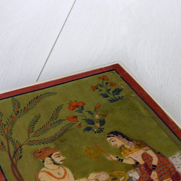 Couple seated under a tree, c.1700 by School Indian