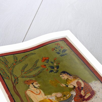 Couple seated under a tree, c.1700 by School Indian