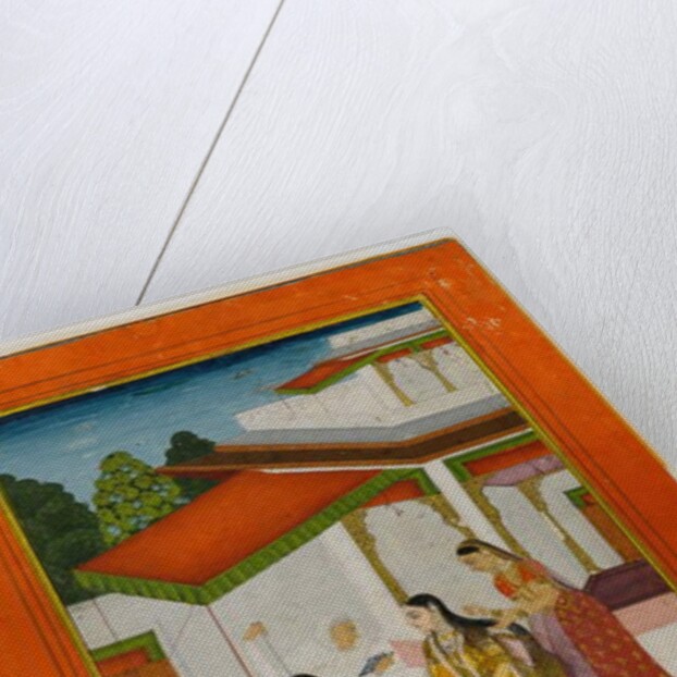 A lady receiving a messenger, mid 18th century by Indian School