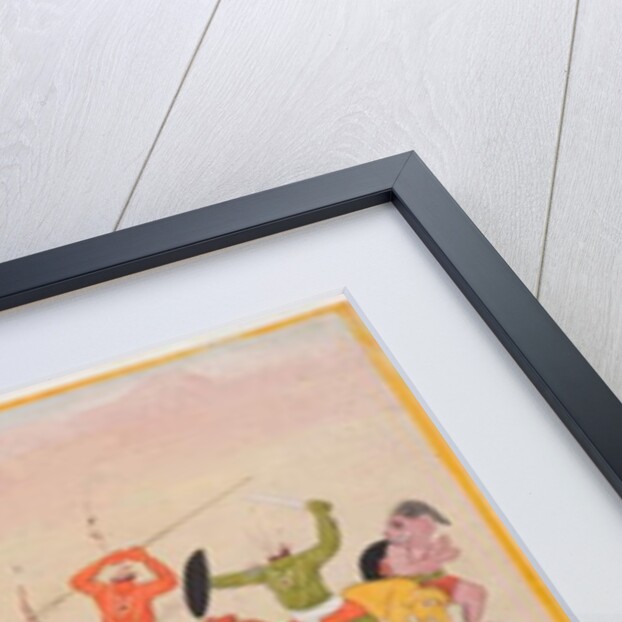 The Devi defeats Mahishasura, folio from a dispersed Devi Mahatmya series, c.1770-80 by Indian School