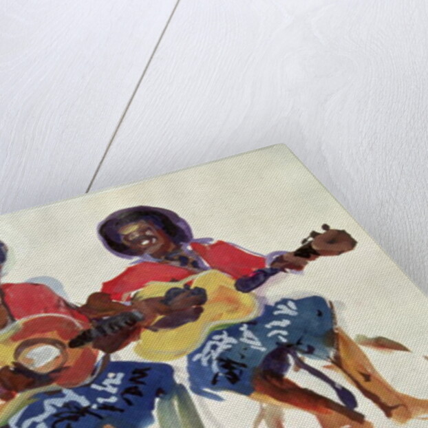 Fijian Guitar Duo, 1985 by Ted Blackall