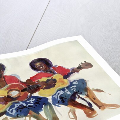 Fijian Guitar Duo, 1985 by Ted Blackall