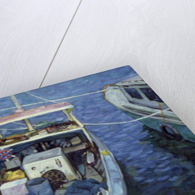 Old Fishing Launch at the Wharf, 1988 by Ted Blackall