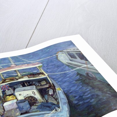 Old Fishing Launch at the Wharf, 1988 by Ted Blackall