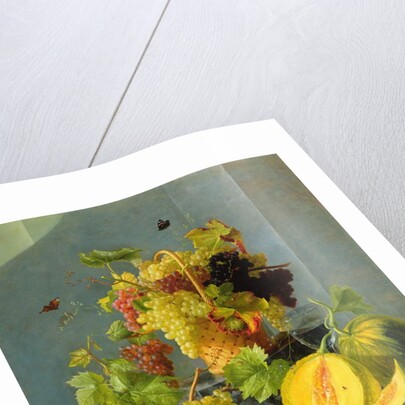 Still Life with Basket of Grapes & Melons, 1815 by Jean-Georges Hirn