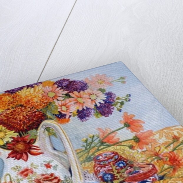 Chrysanthemums in a Chinese Jug, 2012 by Joan Thewsey