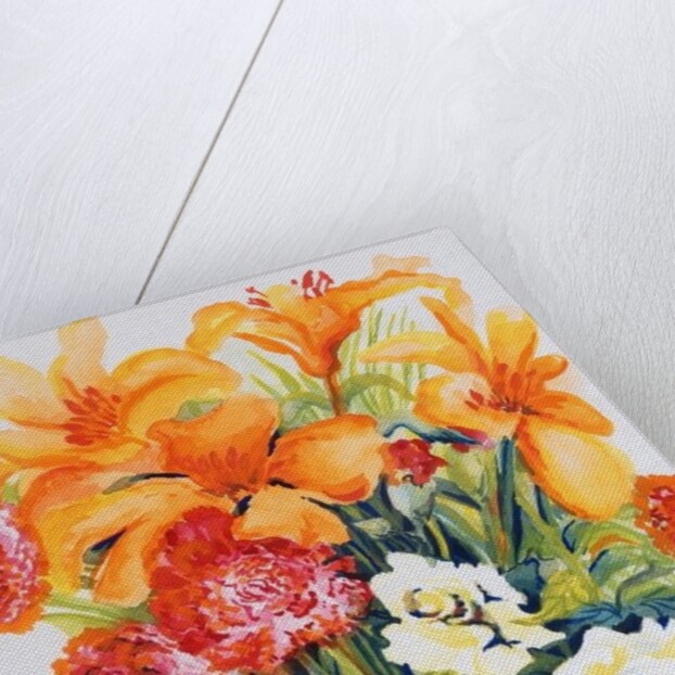 Orange Lilies,Gardenias and Carnations 2006 by Joan Thewsey