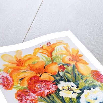 Orange Lilies,Gardenias and Carnations 2006 by Joan Thewsey