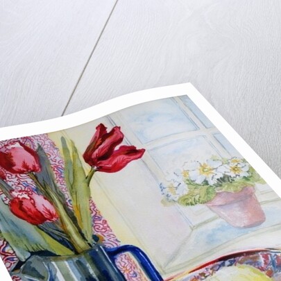 Tulips in a Jug,with a Glass Bowl, 2003 by Joan Thewsey