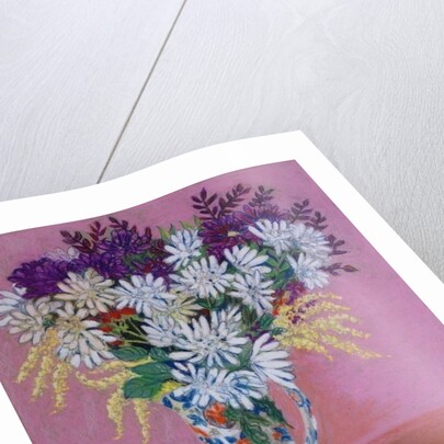 Chrysanthemums in a Japanese Jug, 2005 by Joan Thewsey