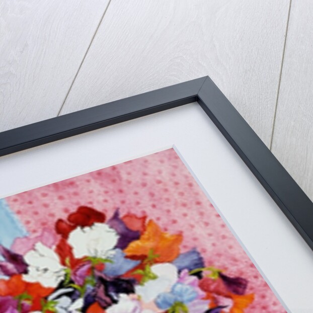 Sweet Peas in a Blue and White Pot, 2010 by Joan Thewsey